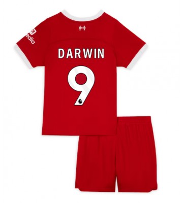 Liverpool Darwin Nunez #9 Hjemmebanesæt Børn 2023-24 Kort ærmer (+ korte bukser)